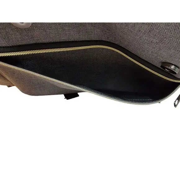 Canvas Grey 15.6" Laptop Backpack USB Charging Port - British Vintage Style - Picture 11 of 15